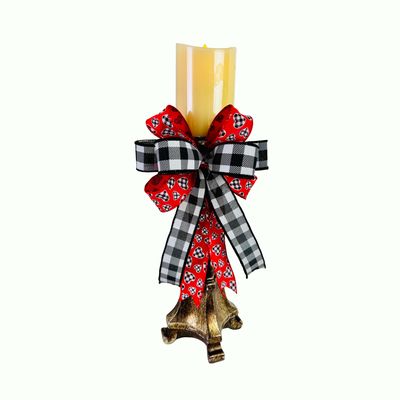 Buffalo Check Hearts Bow