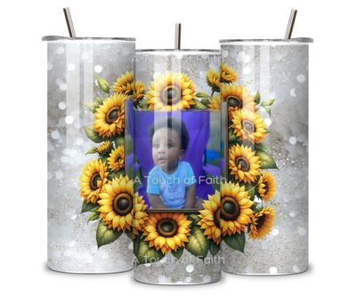 Custom Sunflower Photo Tumbler – Personalized Gift with Your Favorite Picture