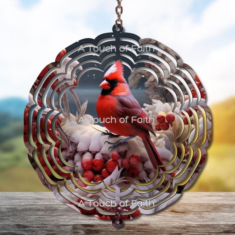 Christmas Cardinal Wind Spinner