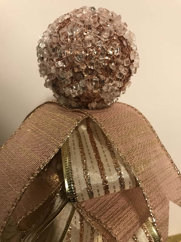 10" Rose Gold Ribbon Tree Centerpiece