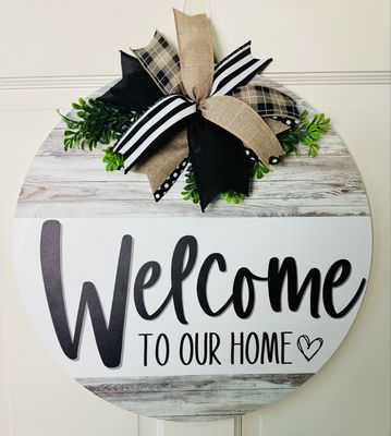 Welcome to Our Home Door Hanger