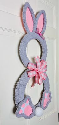 Easter Bunny Yarn Wreath