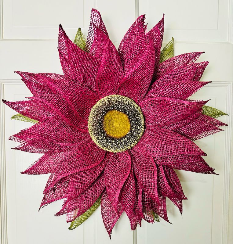 Burgundy Sunflower Wreath