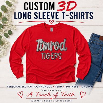 Custom 3D Puff Letter Long Sleeve Shirt