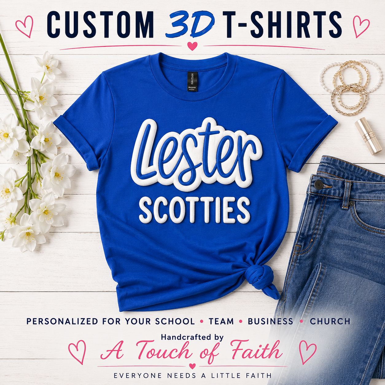 Custom 3D Puff Letter T-shirt