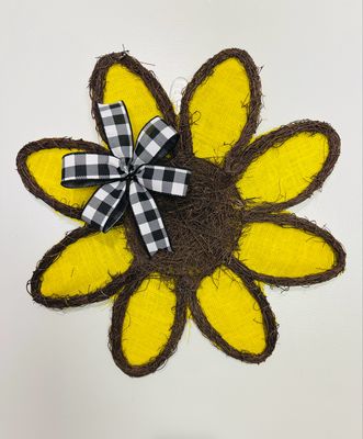 Sunflower Grapevine Door Hanger with Bow