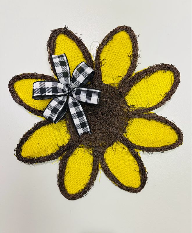 Sunflower Grapevine Door Hanger with Bow