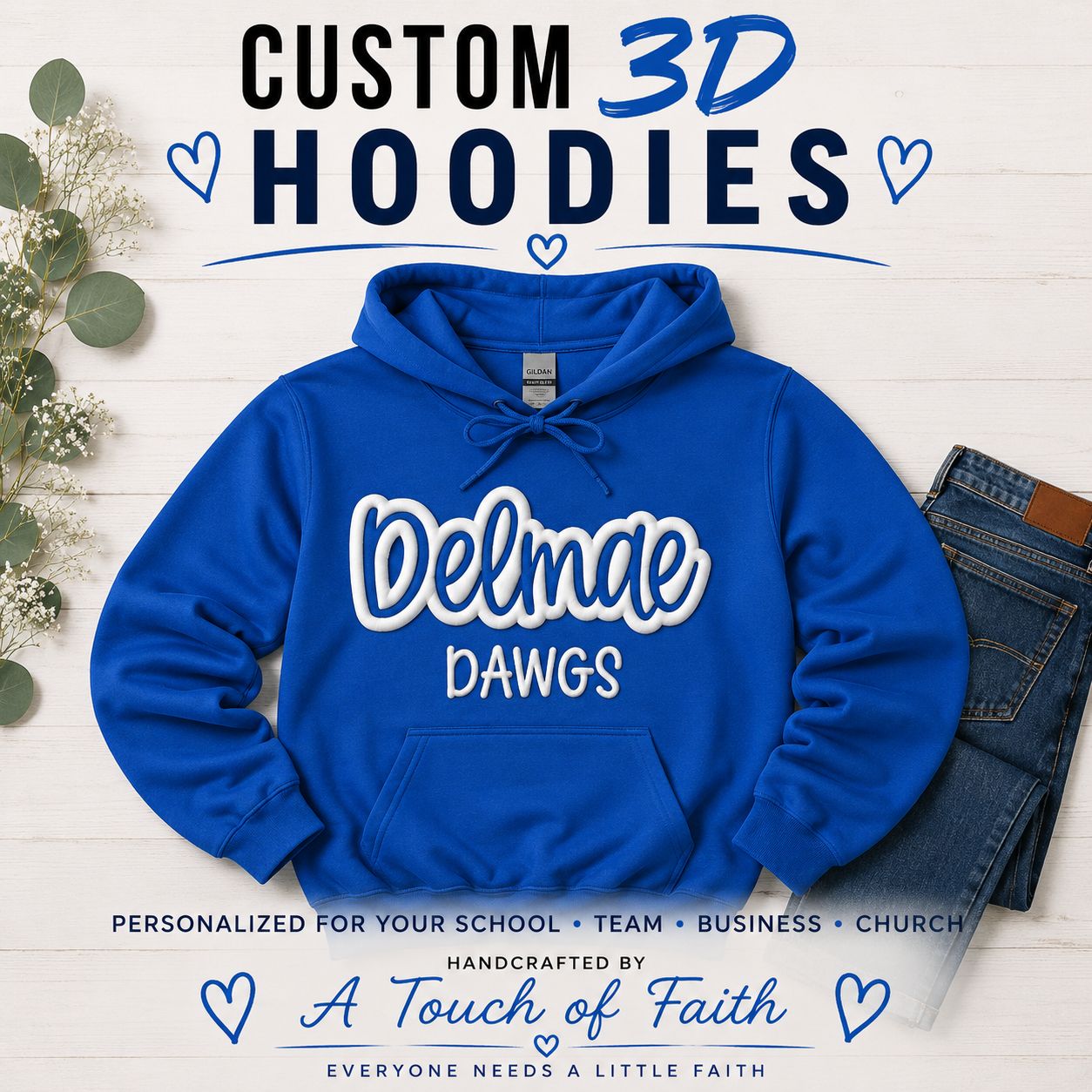 Custom 3D Puff Letter Hoodie