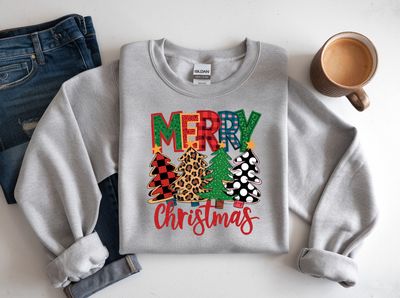 Merry Christmas Trees Long Sleeve Shirt
