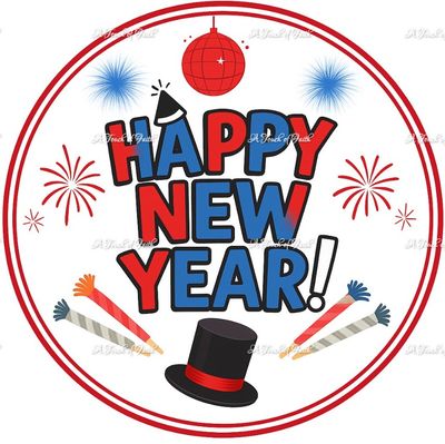 Happy New Year Wreath Sign