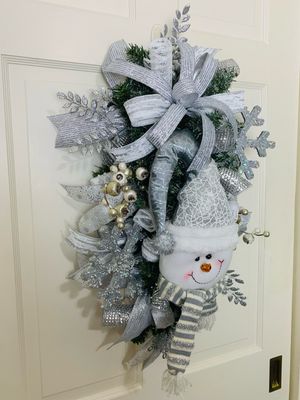 Winter Snowman Swag for Front Door