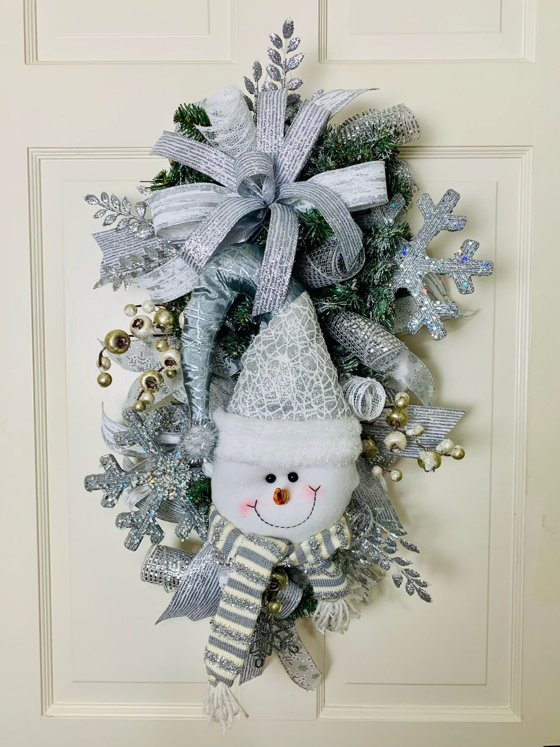 Winter Snowman Swag for Front Door