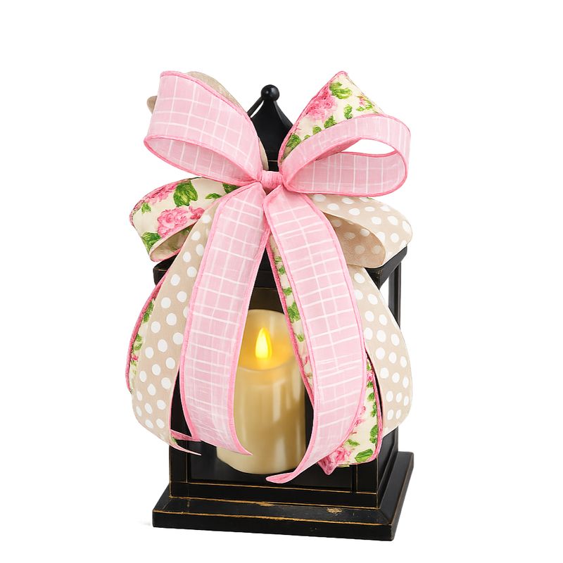 Pink Floral Lantern Bow