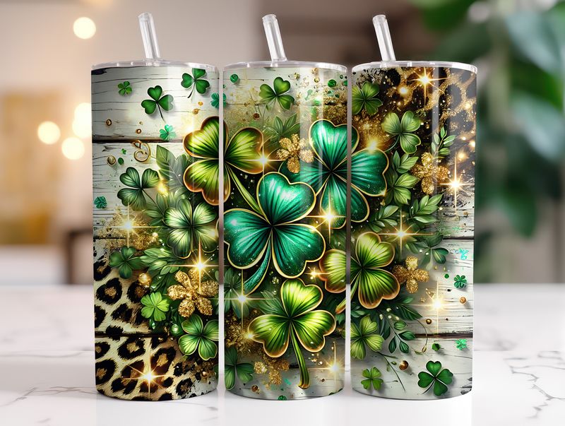 Lucky Shamrock 20 oz Skinny Tumbler