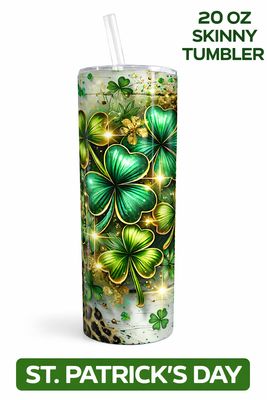Lucky Shamrock 20 oz Skinny Tumbler