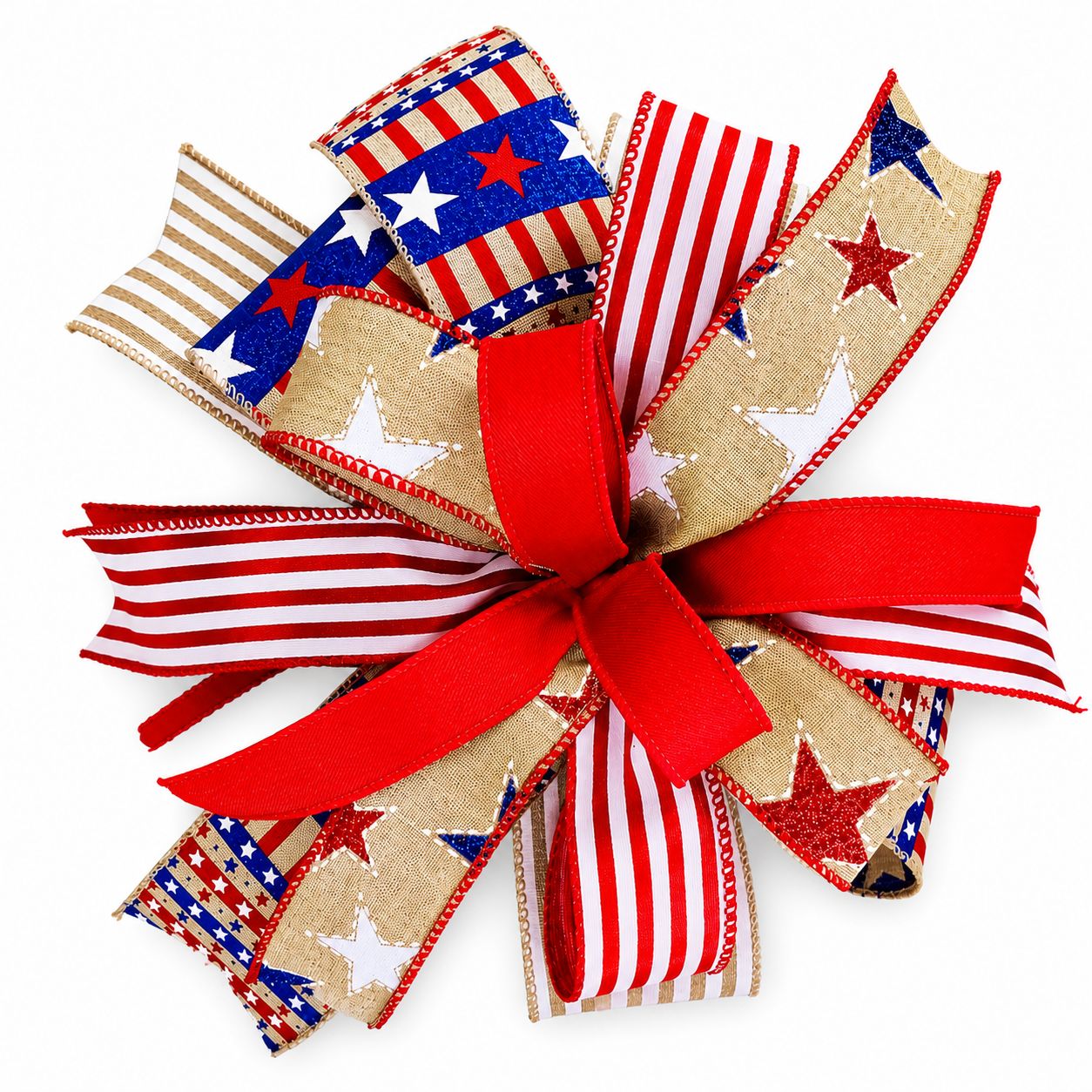 Rustic Patriotic Decorative Bow