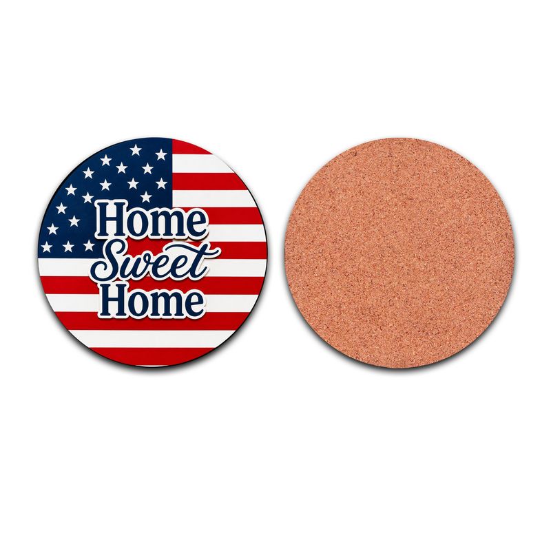 Home Sweet Home Patriotic Coaster