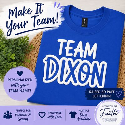 Personalized Team Name 3D Puff T-Shirt