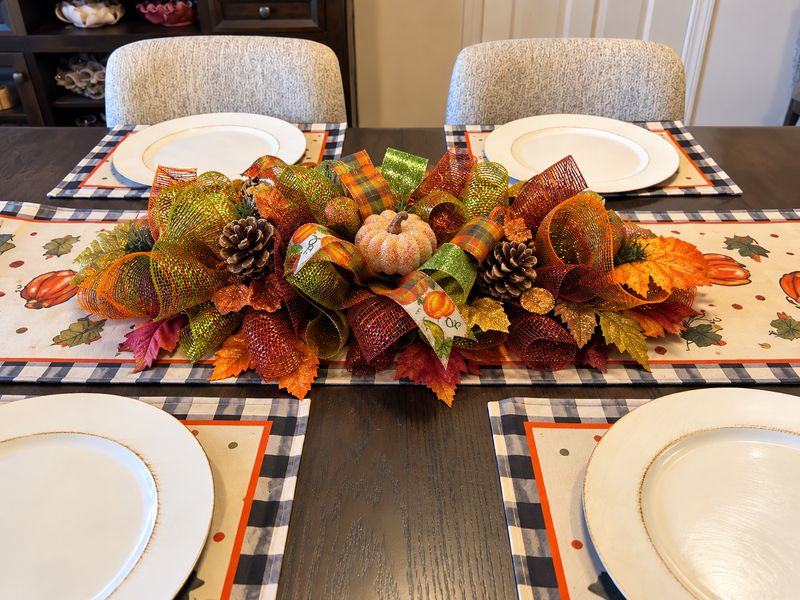 Fall Table Runner Centerpiece – Handmade Pumpkin &amp; Autumn Table Décor