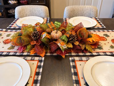 Fall Table Runner Centerpiece – Handmade Pumpkin &amp; Autumn Table Décor