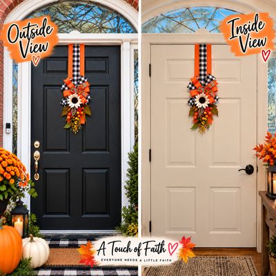 Fall Inside/Outside Door Swag – Double-Sided Autumn Door Décor