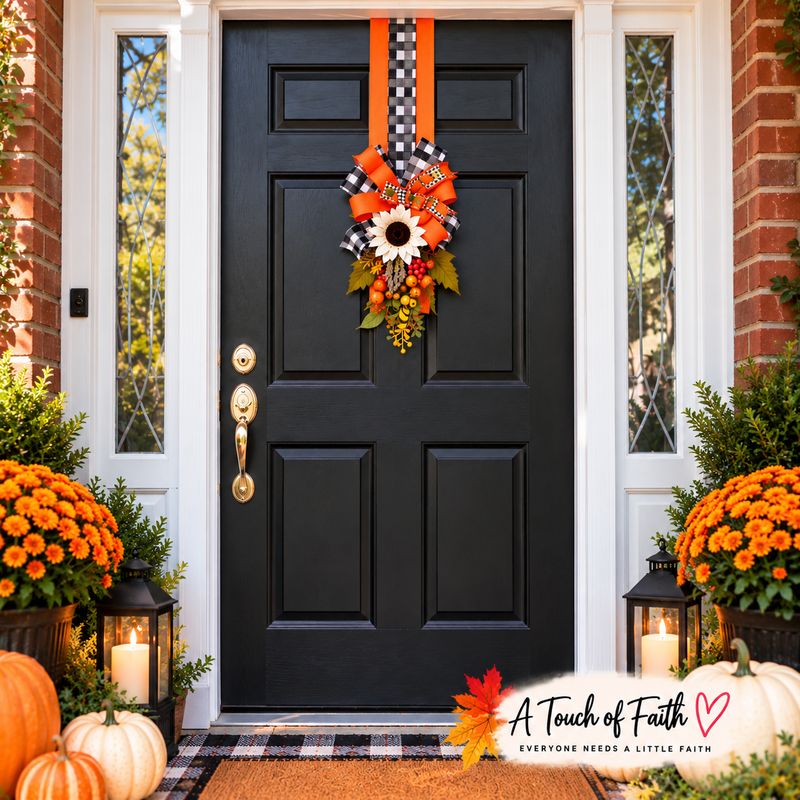 Fall Inside/Outside Door Swag – Double-Sided Autumn Door Décor