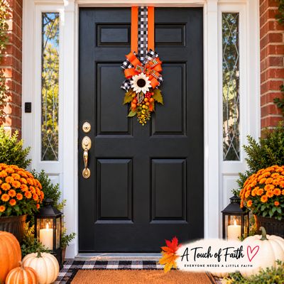 Fall Inside/Outside Door Swag – Double-Sided Autumn Door Décor