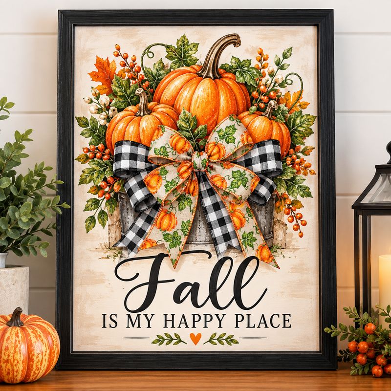 Fall Is My Happy Place Framed Wall Art