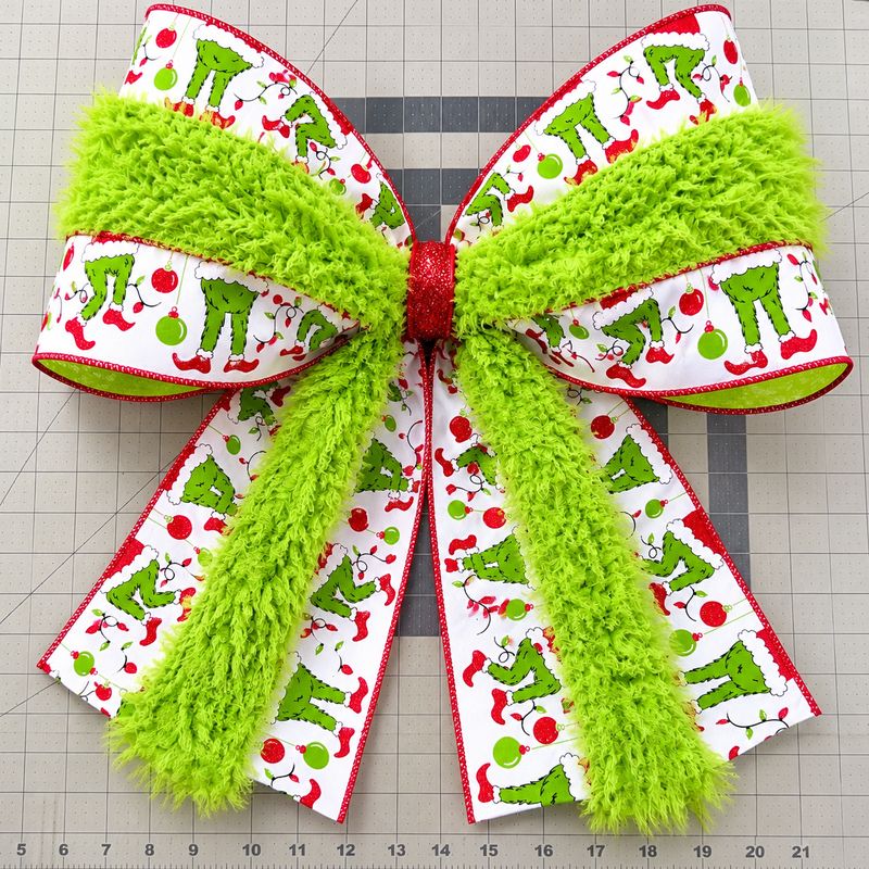 DIY Extra-Large Green Monster Christmas Bow – Video Tutorial