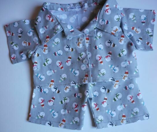 Pyjamas with collar - Snowmen print, cotton. Pyjamas with collar - Snowmen print, cotton.