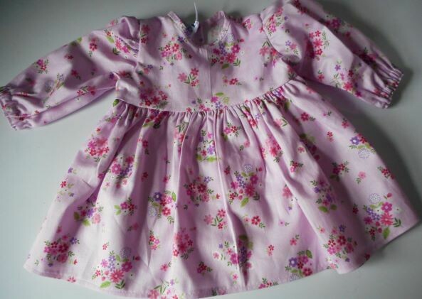 Dress, pink floral for 40cm/16inch doll