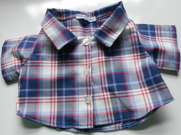 Shirt for bears - blue, white and red check fabric. Last one in this fabric! Shirt for bears - blue, white and red check fabric. Last one in this fabric!