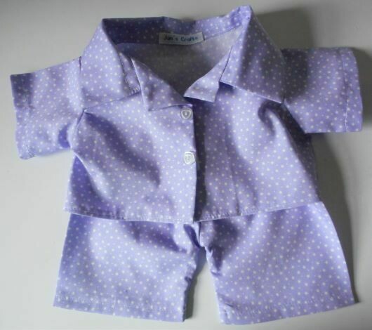Pyjamas with collar for girl bears in lilac with white stars Pyjamas with collar for girl bears in lilac with white stars