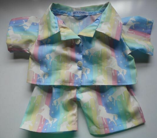 Pyjamas with collar for girl bears in unicorn print Pyjamas with collar for girl bears in unicorn print
