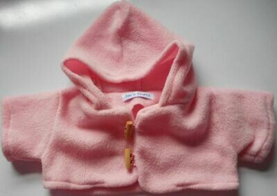 Coat with hood for bears: pale pink fleece