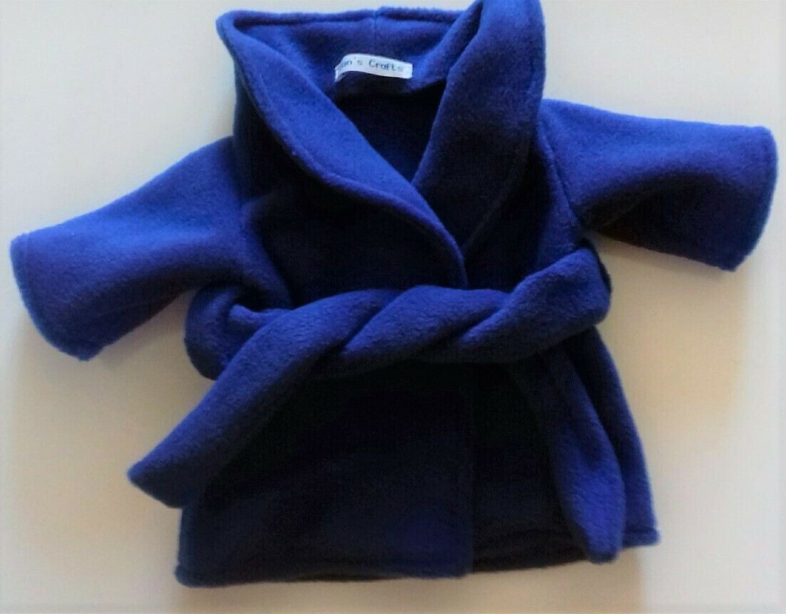 Dressing gown for dolls - royal blue fleece Dressing gown for dolls - royal blue fleece