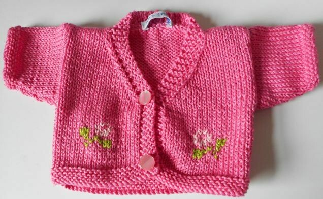 Cardigan for bear - bright pink with flowers Cardigan for bear - bright pink with flowers