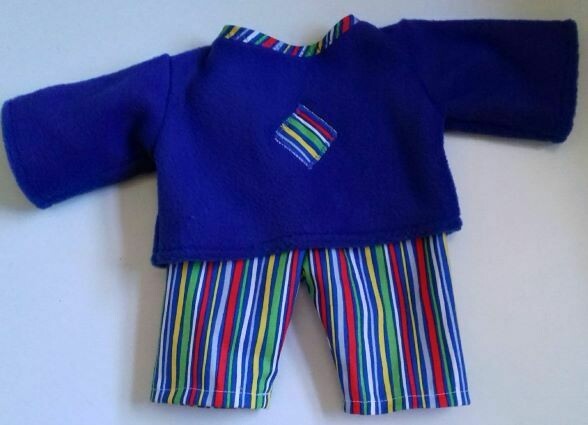 Pyjamas - doll. Fleece top and fabric trousers - royal blue Pyjamas - doll. Fleece top and fabric trousers - royal blue