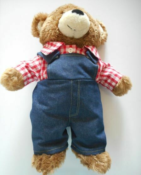 Outfit: Dungarees and red check shirt. Outfit: Dungarees and red check shirt.