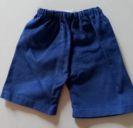Trousers with back pockets - Blue corduroy Trousers with back pockets - Blue corduroy