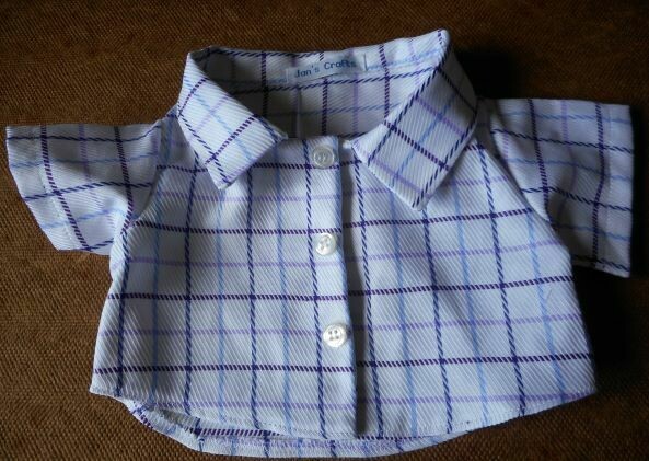 Shirt - purple and blue check on white background. Last one! Shirt - purple and blue check on white background. Last one!