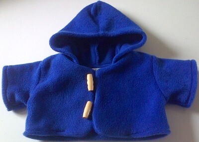 Coat with hood for bears: blue fleece