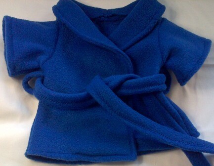 Dressing gown for bears: blue fleece