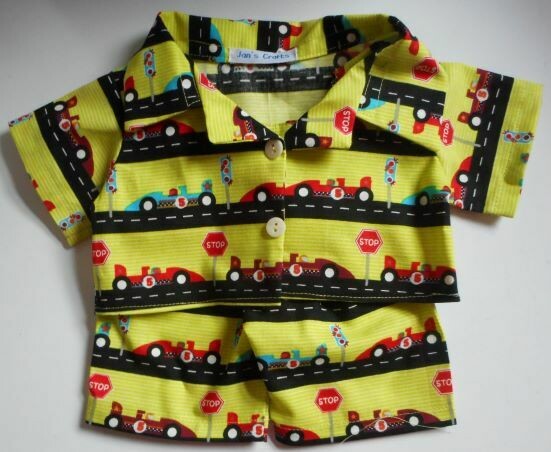 Pyjamas with collar - racing car printed cotton. NEW! Pyjamas with collar - racing car printed cotton. NEW!