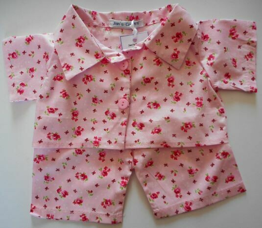 Pyjamas with collar - pink floral print Pyjamas with collar - pink floral print