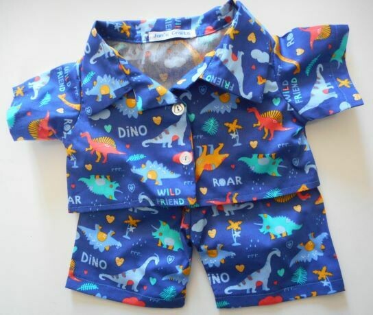Pyjamas with collar - dinosaur print. Pyjamas with collar - dinosaur print.