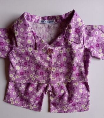 Pyjamas with collar in lilac floral