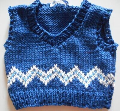 Tank top for bear - royal blue and white