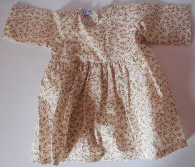 Dress, cream floral for 43cm doll