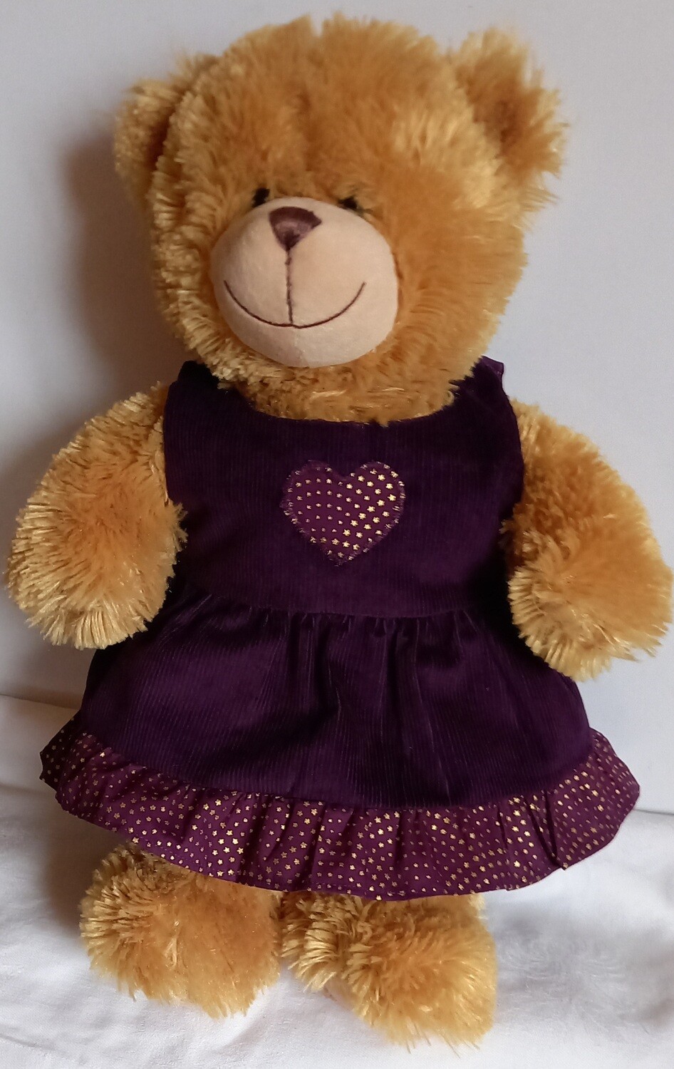 Pinafore aubergine with contrast frill